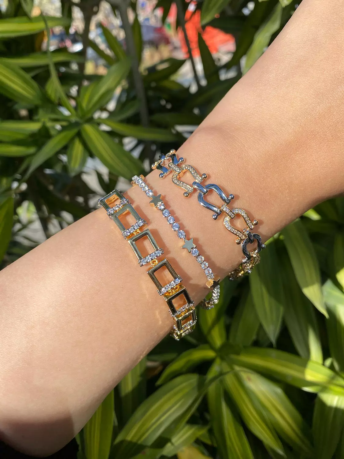 gold x Silver shape bracelet  1