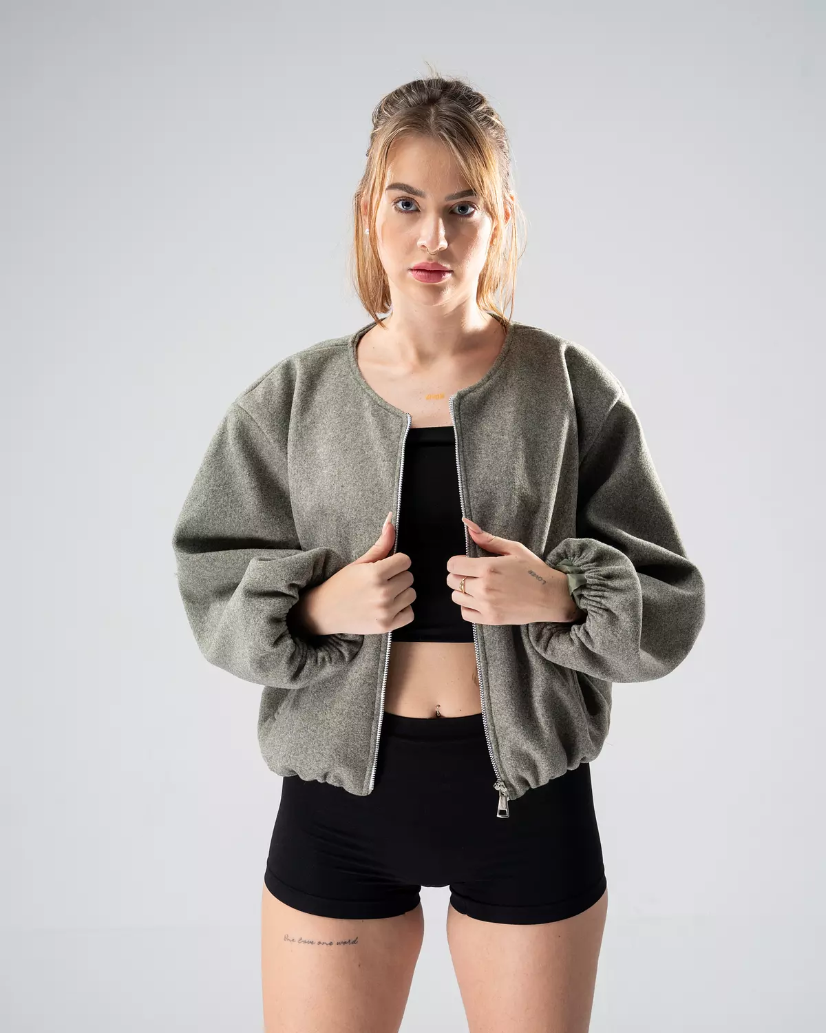 Olive Cloud Bomber Jacket image