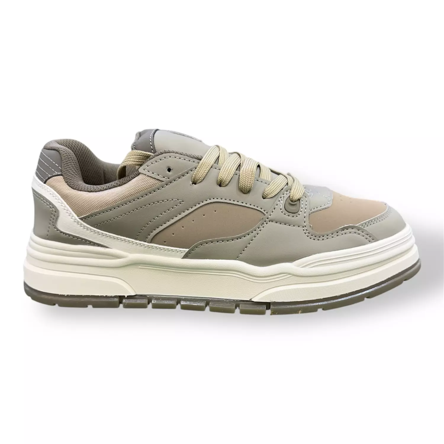 Bershka tonal sneaker in beige image
