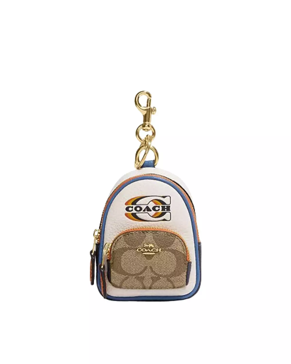Coach Mini Court Backpack Bag Charm In Signature Canvas image