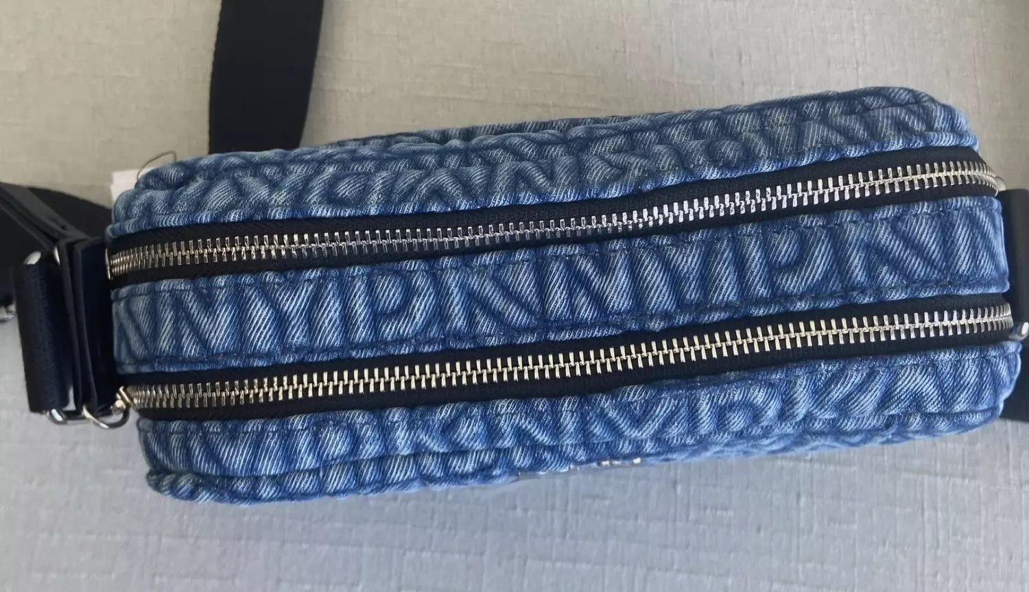 Dkny Monogram Denim Crossbody Bag  6