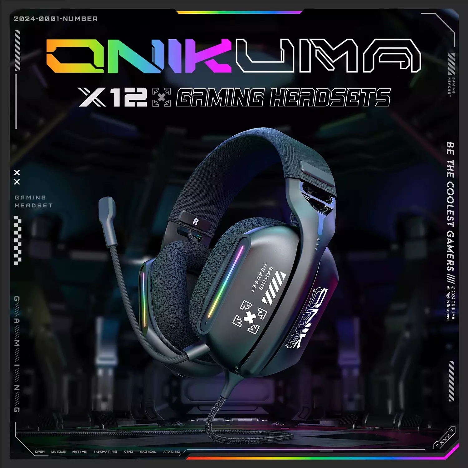 Onikuma X12 Gaming Headset - RGB Lighting - Noise-Canceling Mic - Comfortable Fit 8