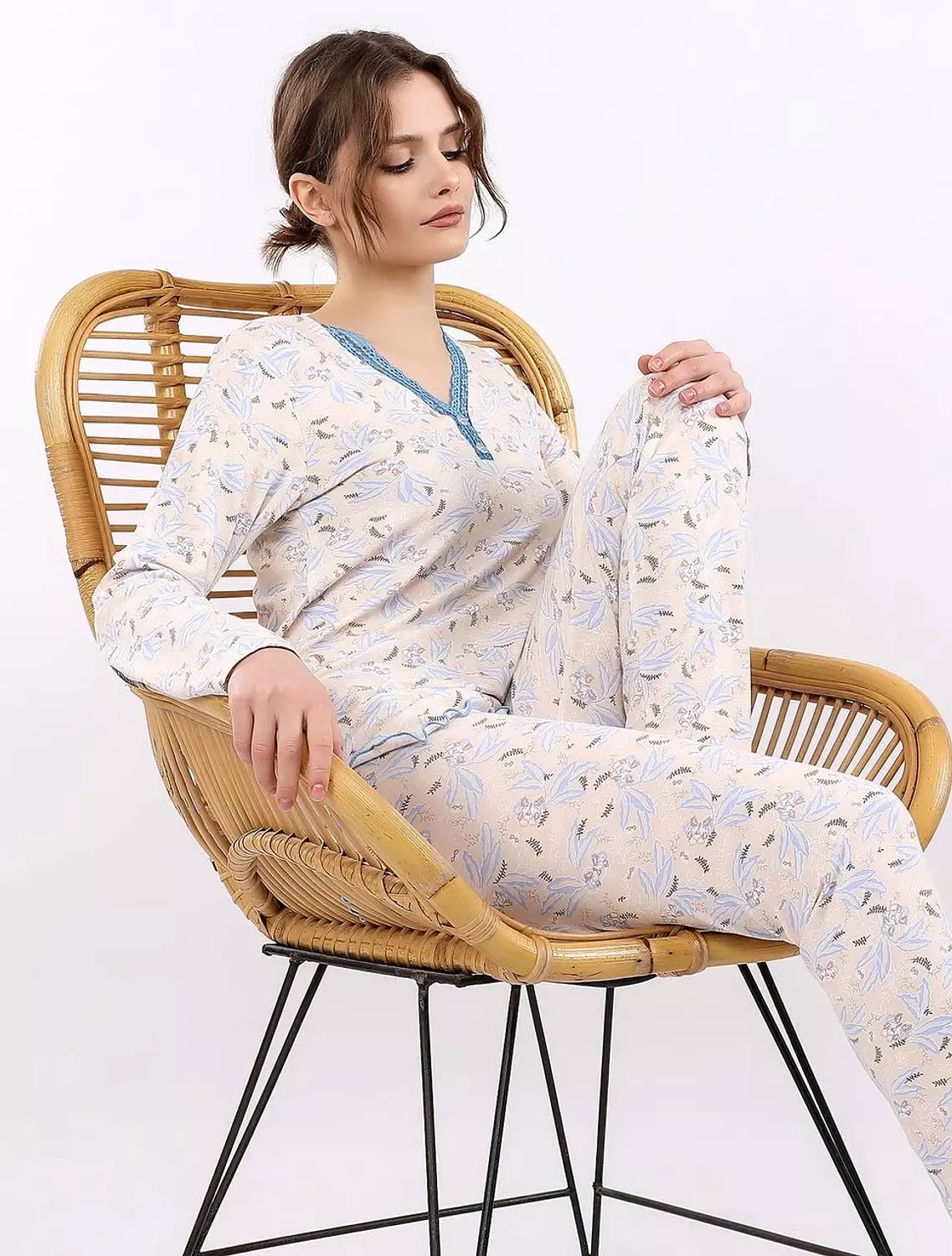 V102 palms Long sleeves pajama set  2