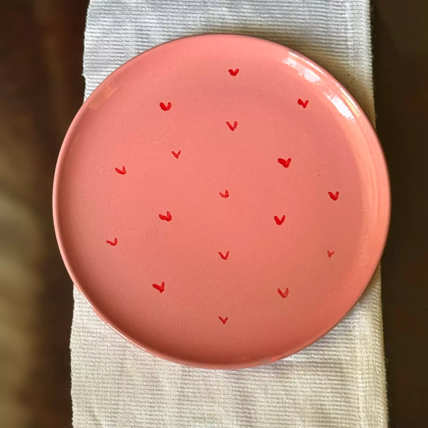 Pink Hearts plate (food safe) image