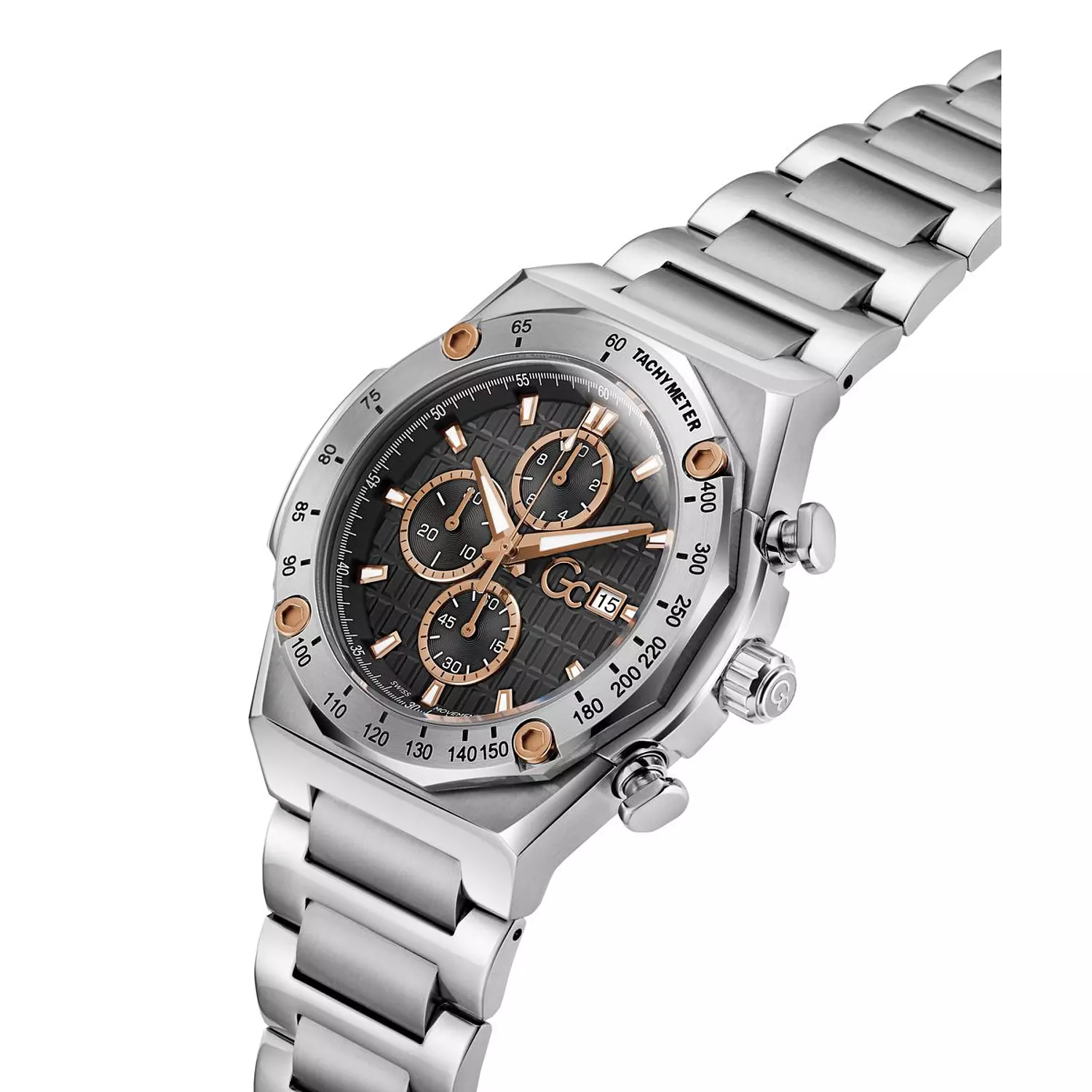 Gc Idol Sport Chrono Metal Men Watch Silver Stainless Steel Bracelet 4