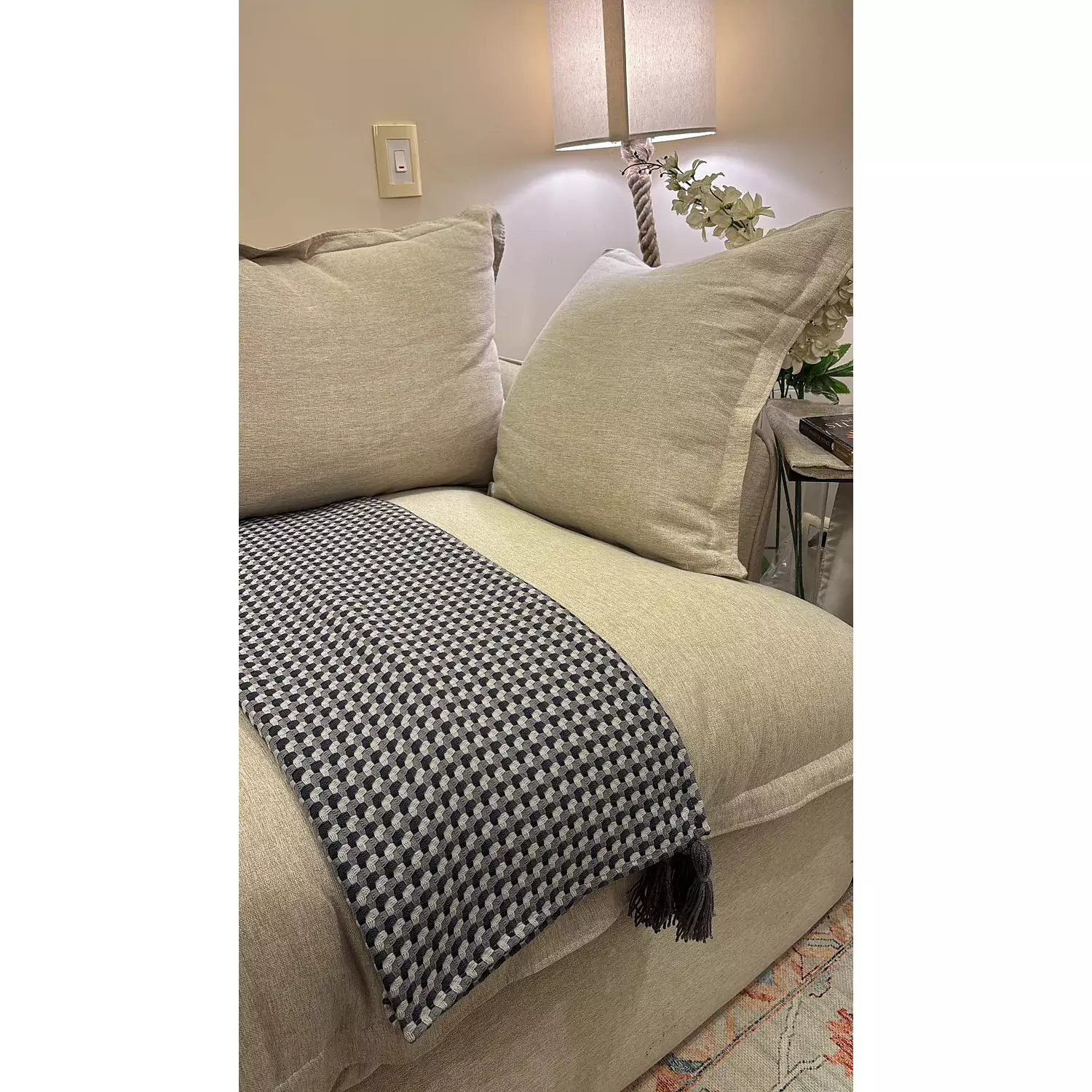 All shades of Grey Throw /Sofa cover  hover image