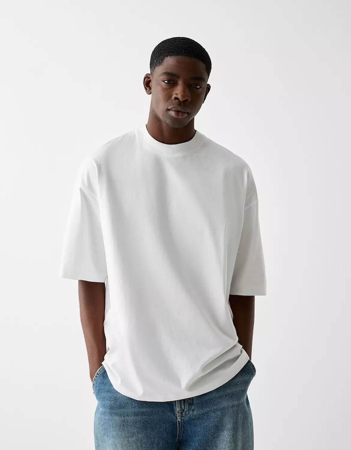 T-shirt zara oversize white unsix image
