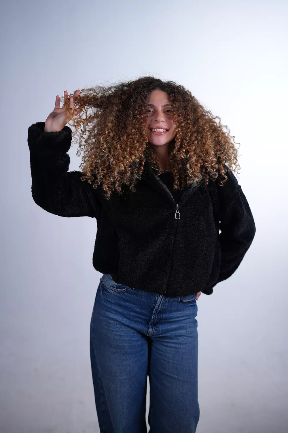 Black Faux Fur Jacket  image