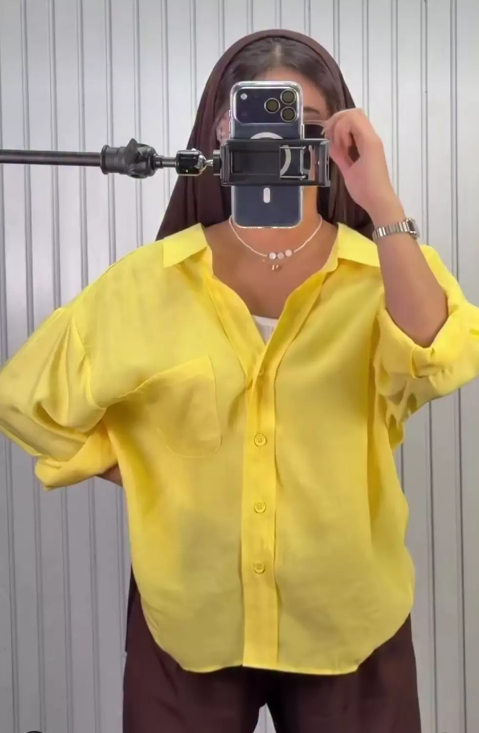 Dark yellow oversize linen shirt image