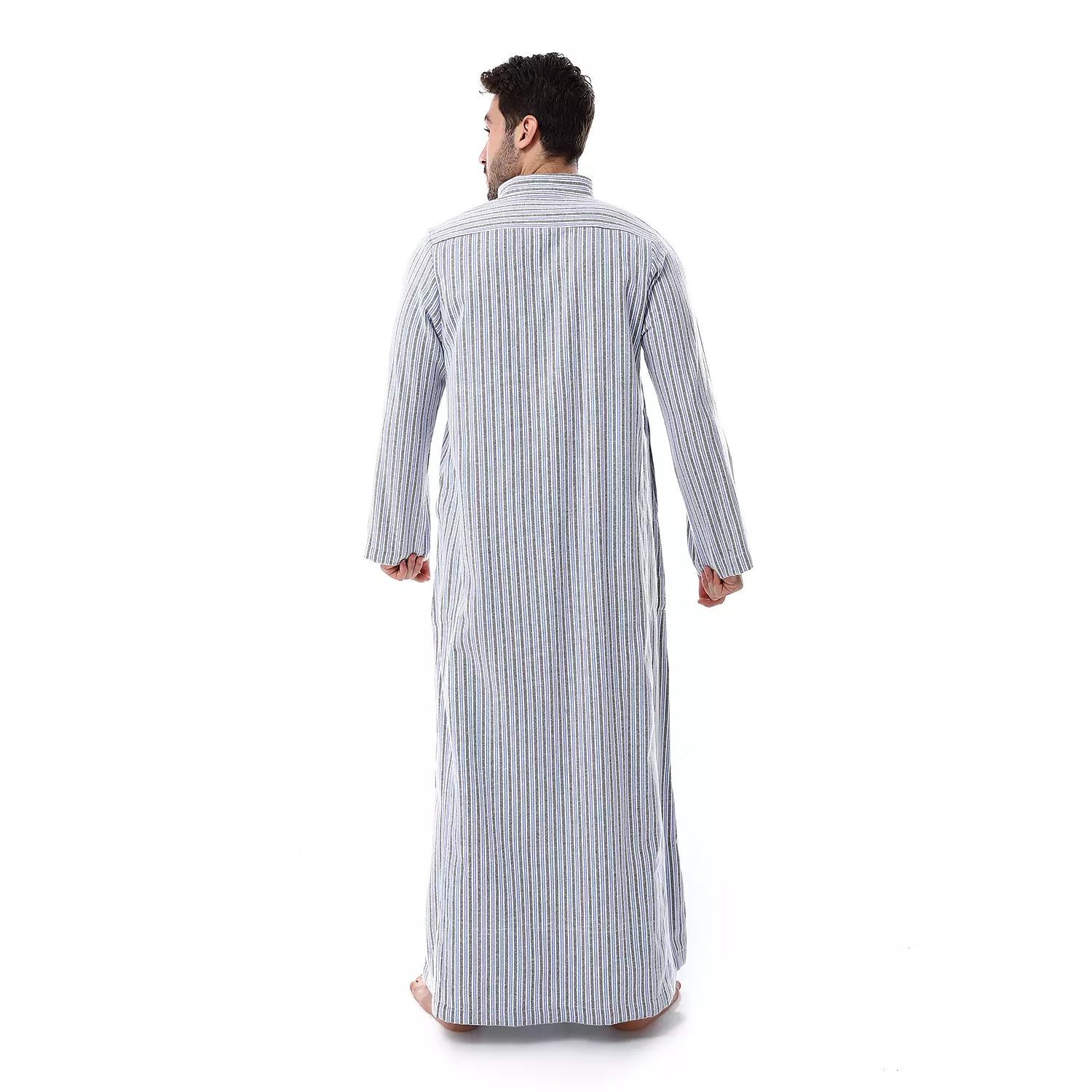 Shorto Men's Kastoor Galabeya - 24 -1- Blue * Dark Grey * White -2341 3