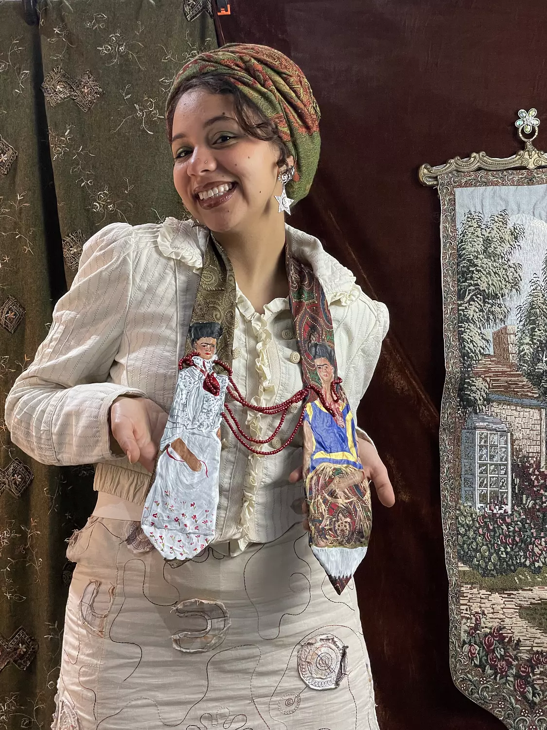 Frida kahlo double cravat (pre-order) 2
