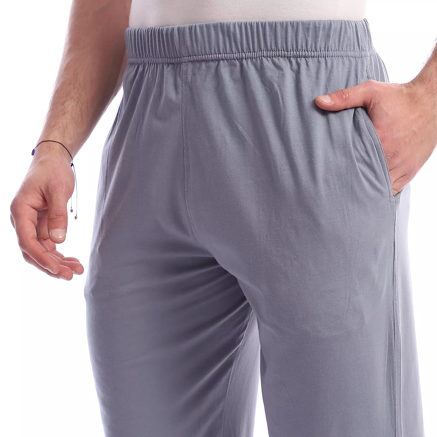 Cotton Plain Pajama Pants - 4040 - Light Grey hover image