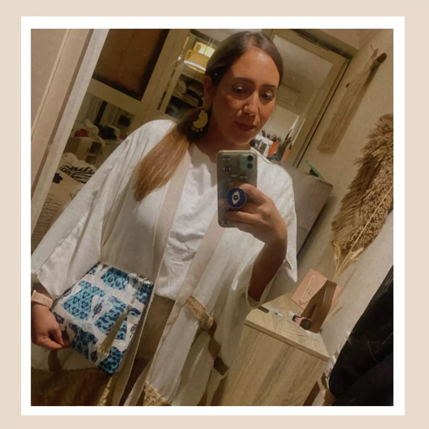 The Blue Kaftan Gold Tassel Pouch 5