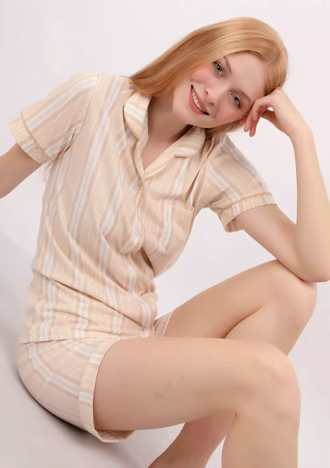 S515 Sweet BonBon Buttoned Shorts Pajama Set 3