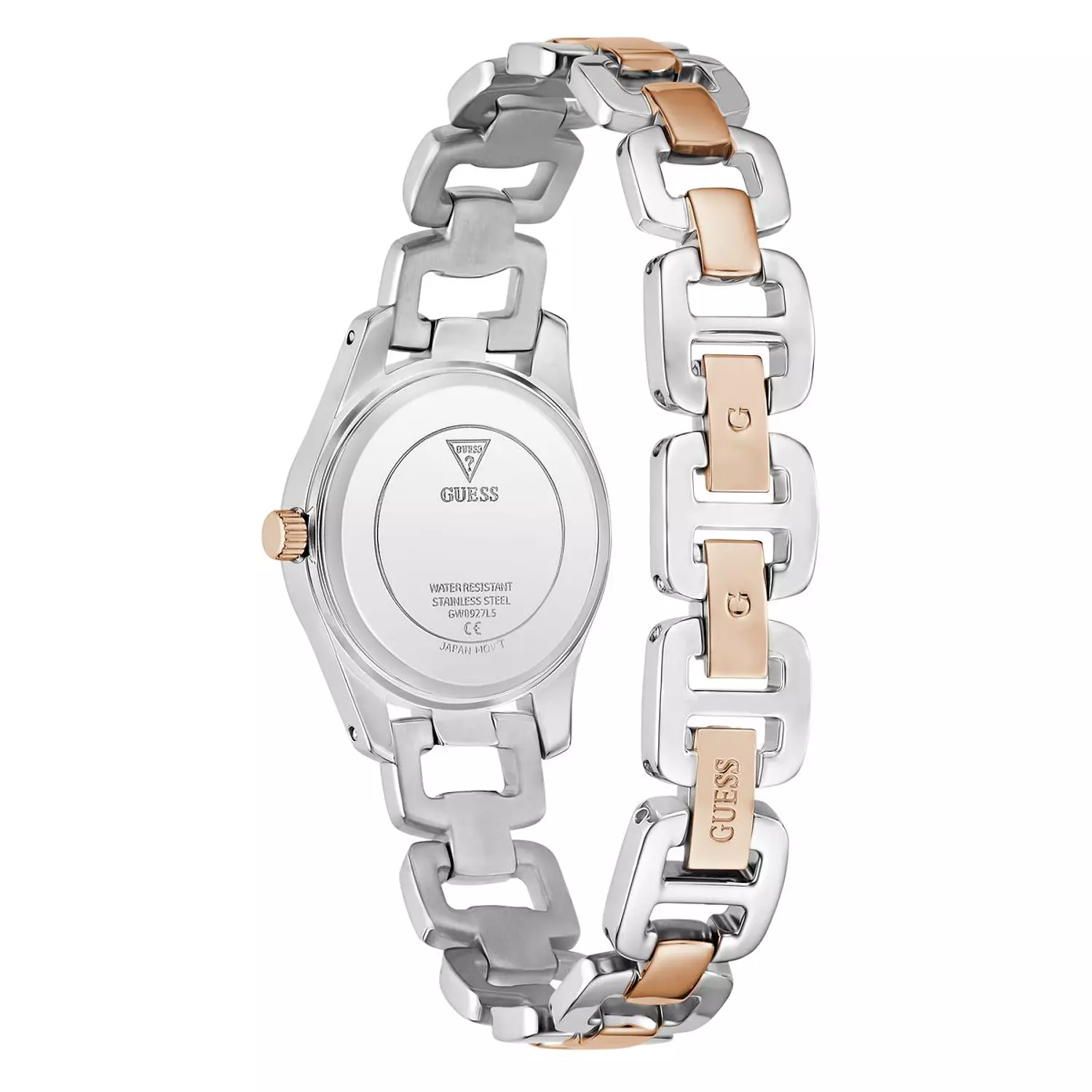 GUESS VEDA Ladies 2-Tone Analog Watch 2-Tone Stainless Steel Polished Bracelet 4