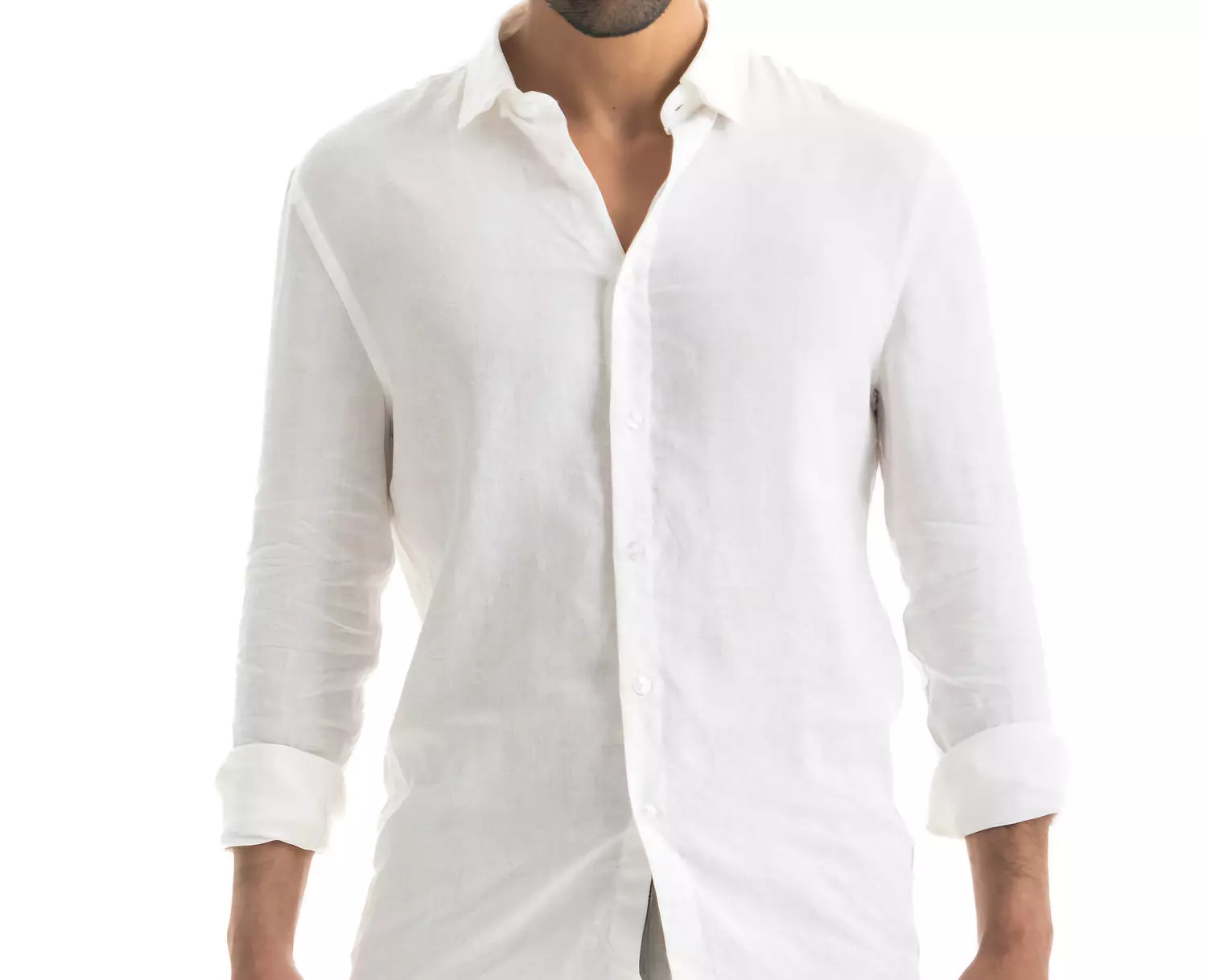 Pearl White Linen Shirt image