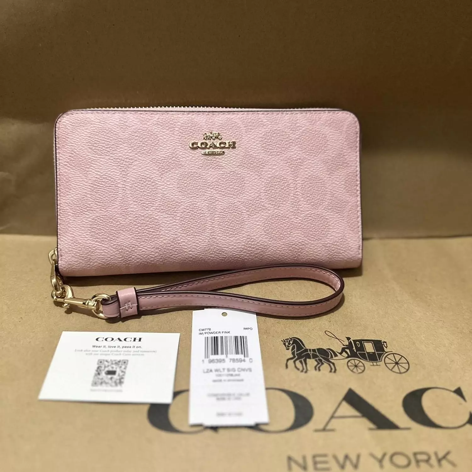 LONG ZIP AROUND WALLET IN powder pink 2