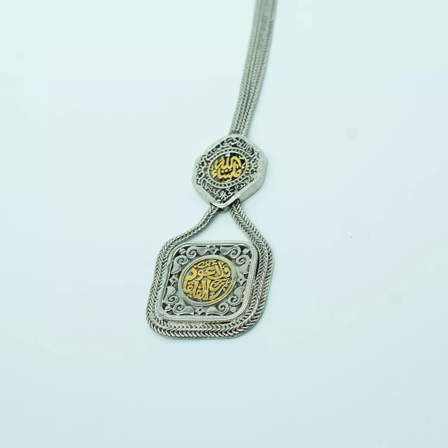 Two-layer copper necklace with a Roman chain, one meter long, gold and silver plated - 60 cm - Islamic 3