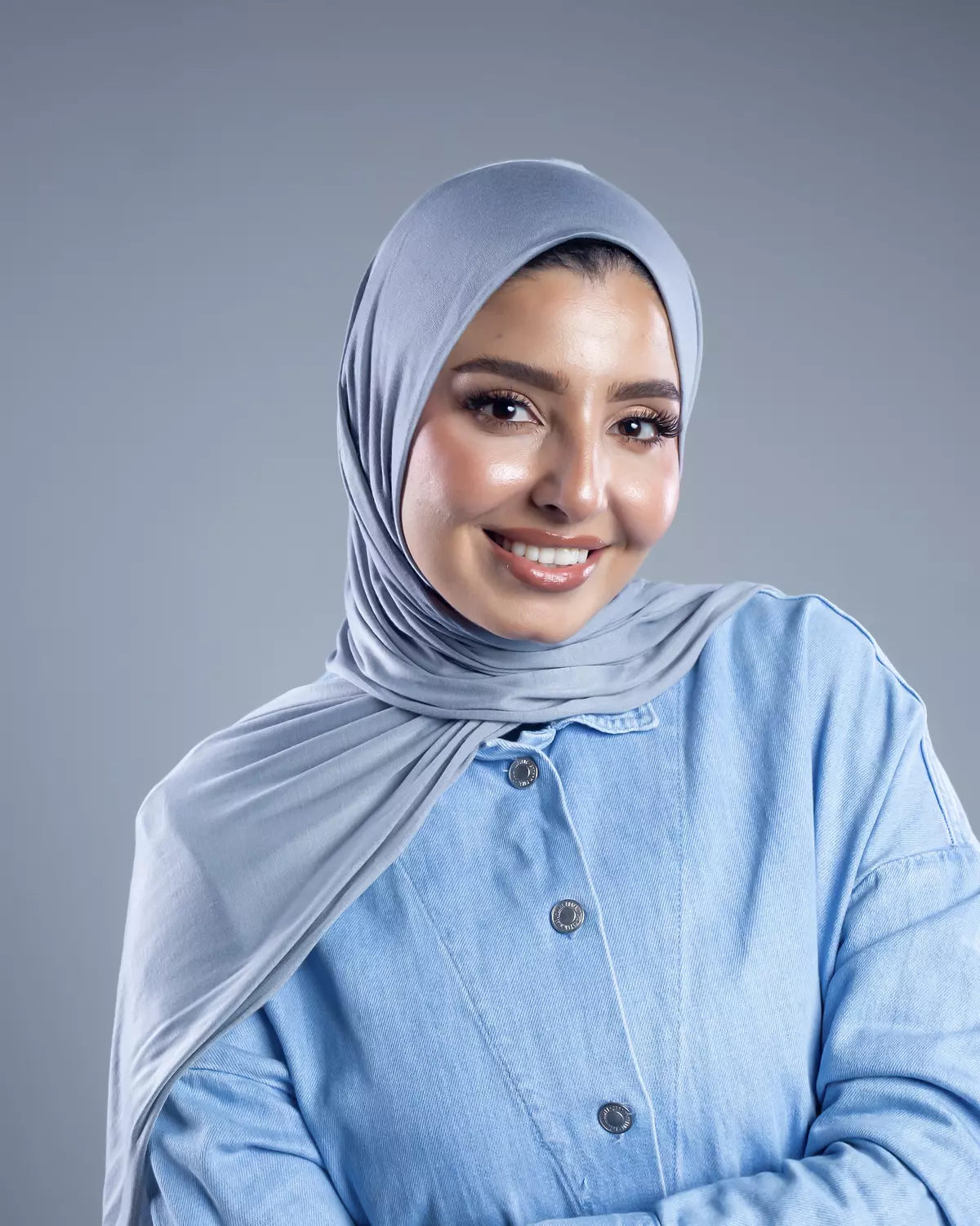 Jamila 2 in 1 light gray cotton scarf 3