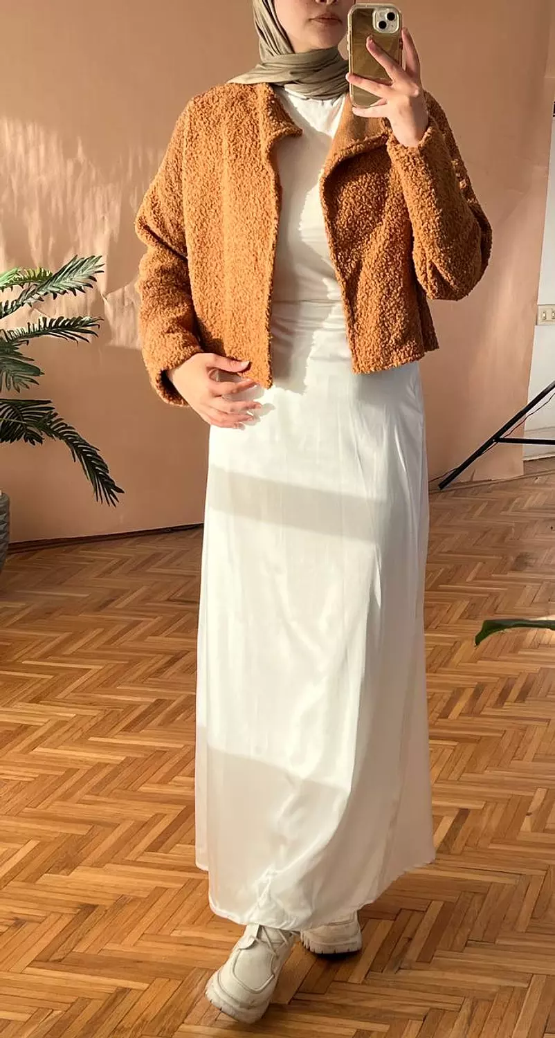 A-line offwhite Satin Skirt - new addition   image