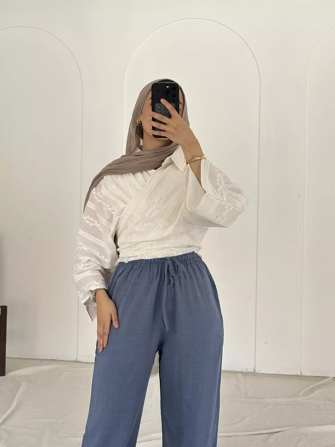 Embroidered Tie Top 1