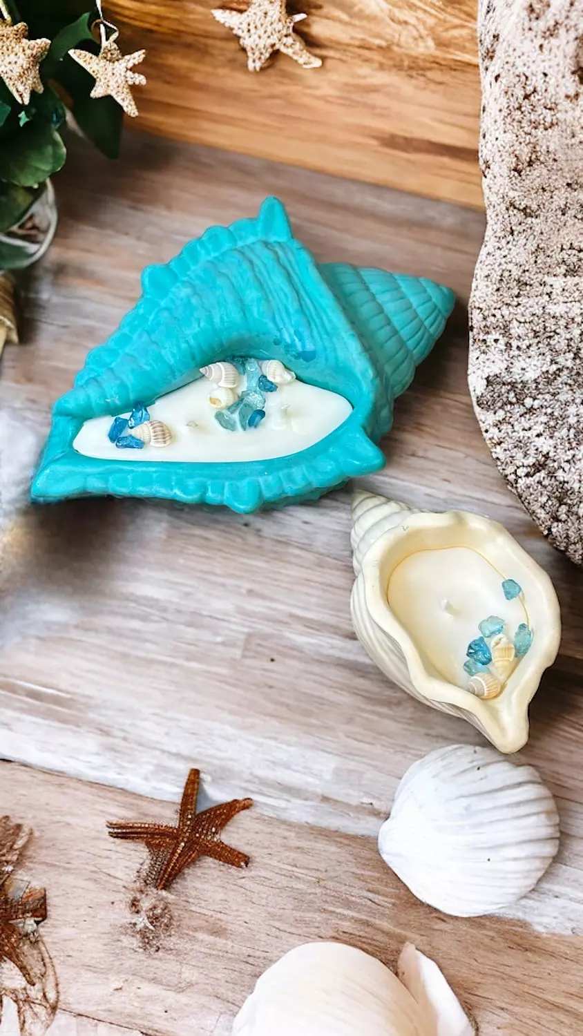 Day On The Beach Shell Candle 2