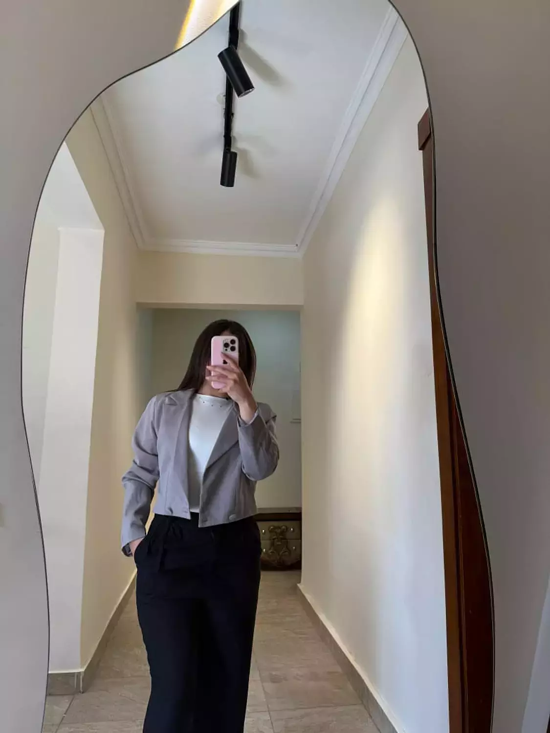 Cropped Blazer Light Grey 2