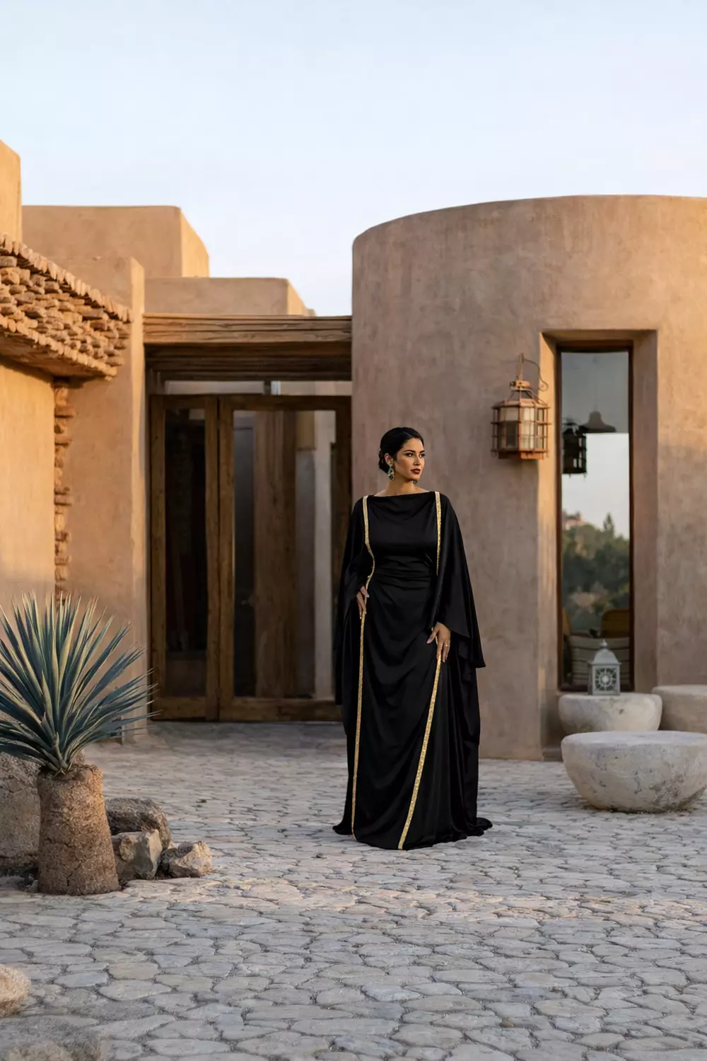 Black velvet Abaya 1