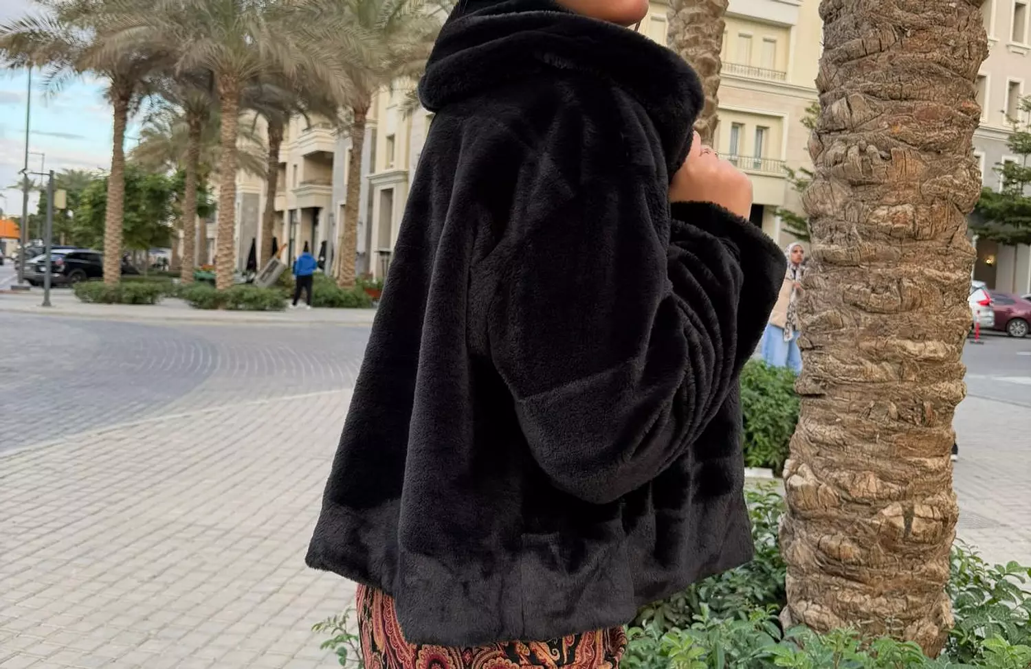 Black short fur jacket 2