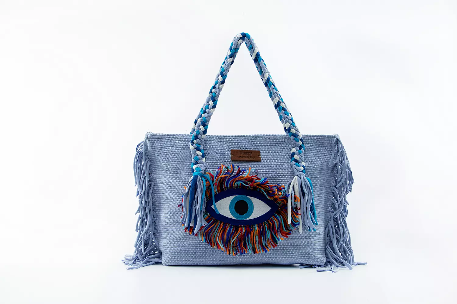 Blue Tote Bag with Evil Eye Badge image