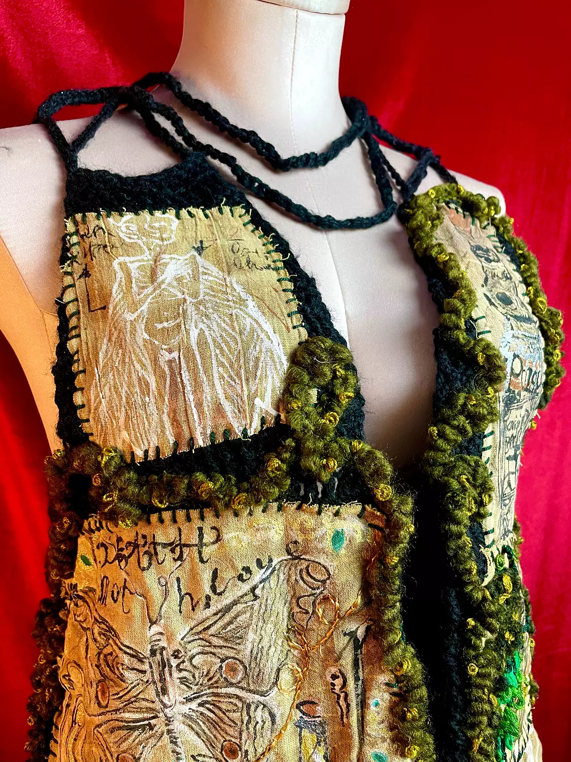 “ witch’s heart” handmade black crochet vest  5