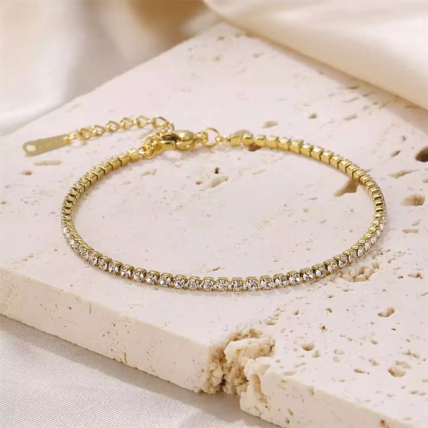 Gold tennis bracelet  image