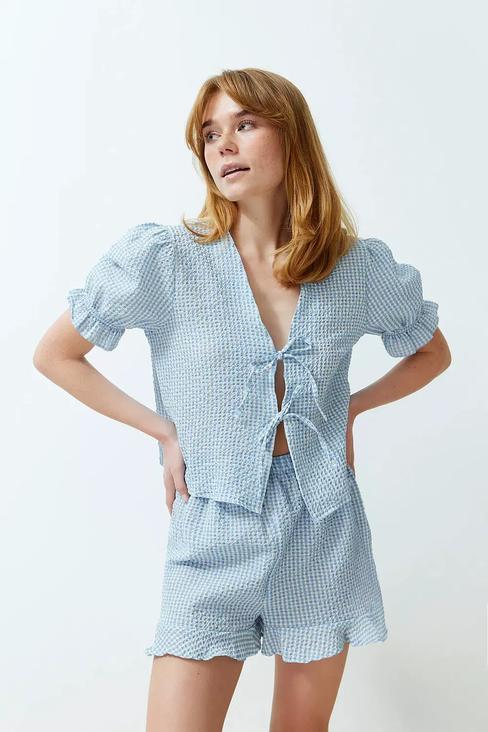 Textured Ribbon Bow pajama image