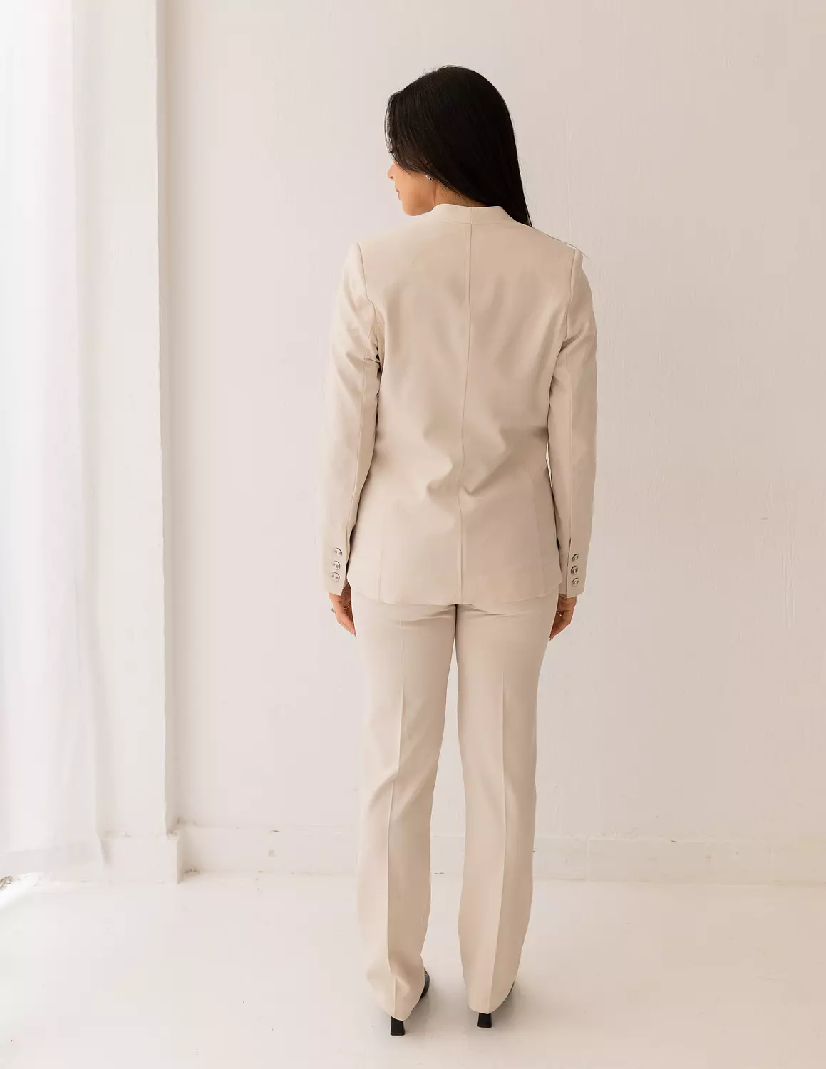 Soft Cream collarless blazer 5