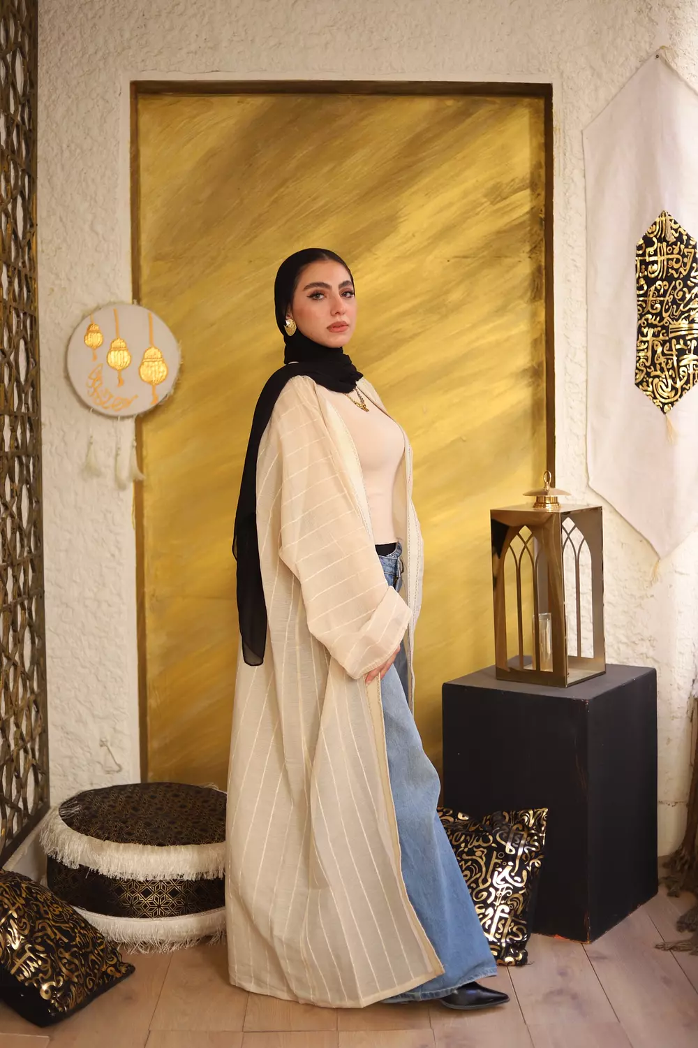 Striped Linen Kaftan  4