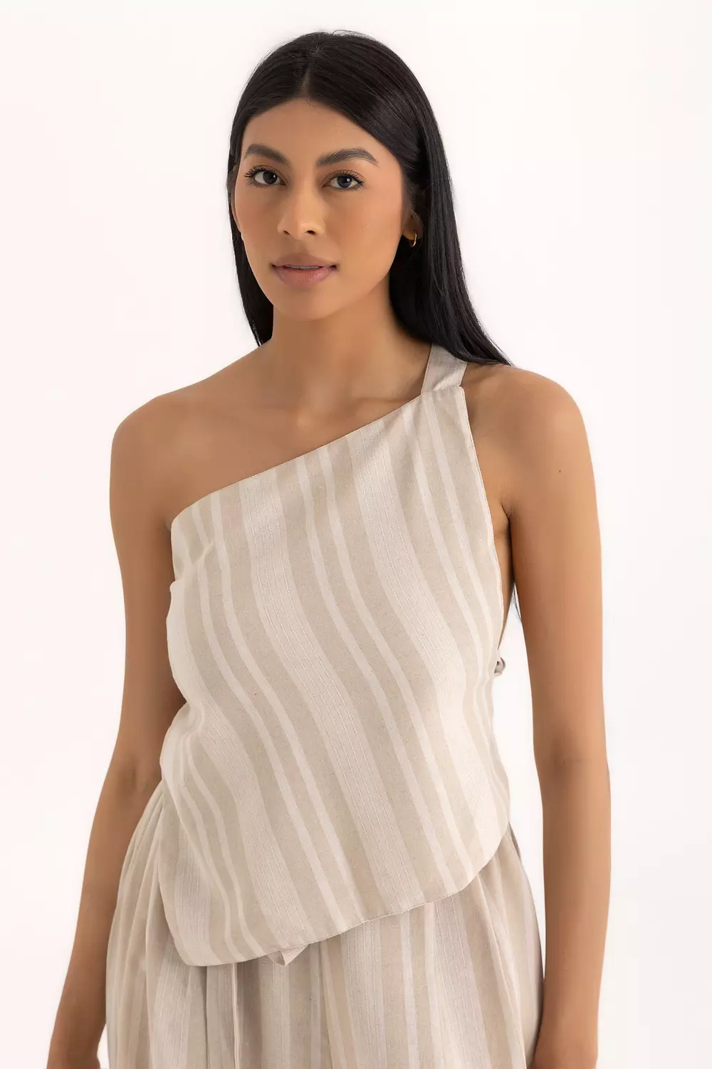 The Soko Top Beige Striped 4