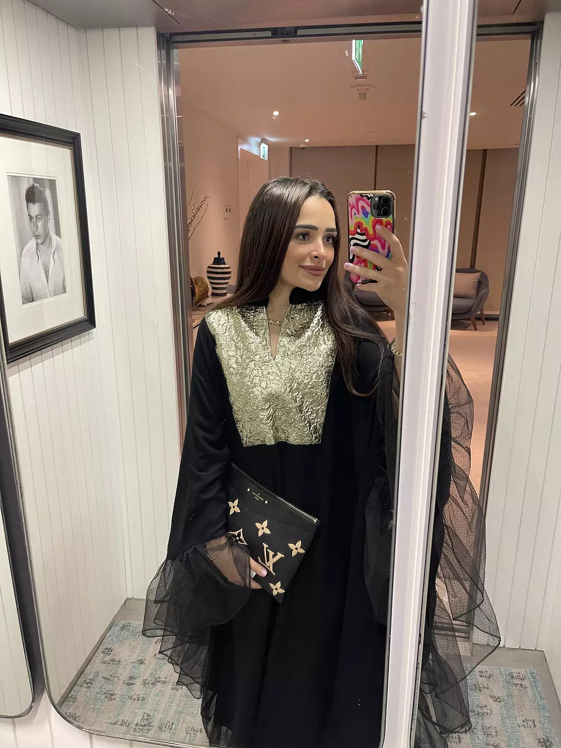 Black Linen Abaya with Tulle (Adult size)   2