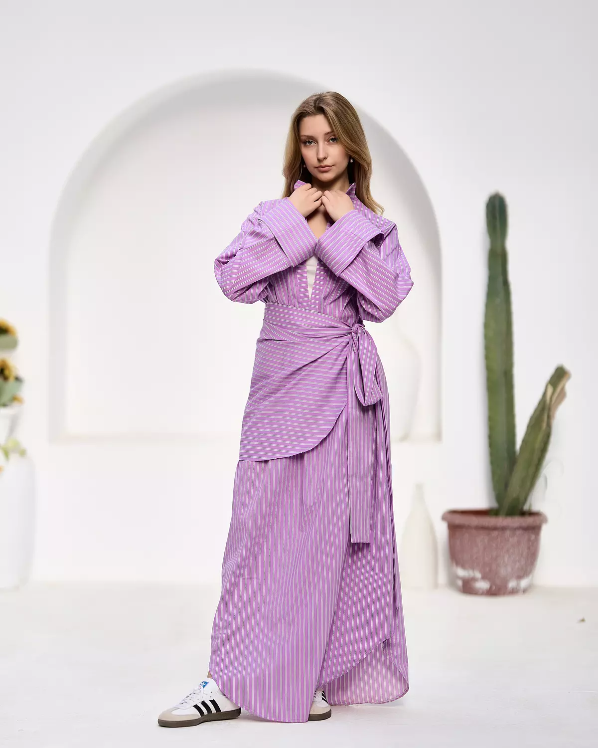 Poplin striped dress 1