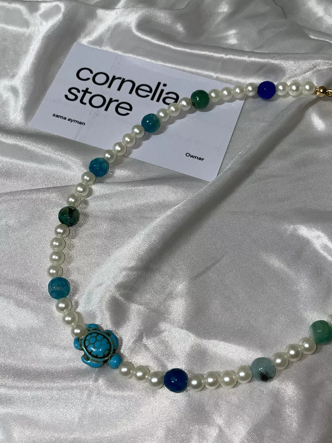 blue turtle necklace  image