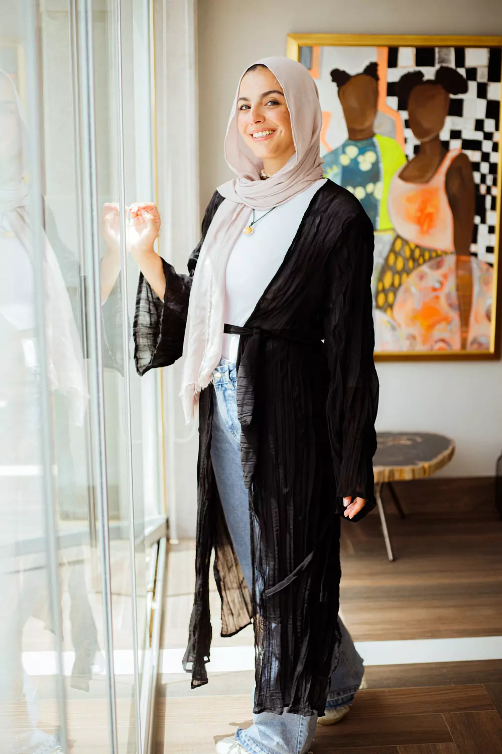 Black crushed kimono  image