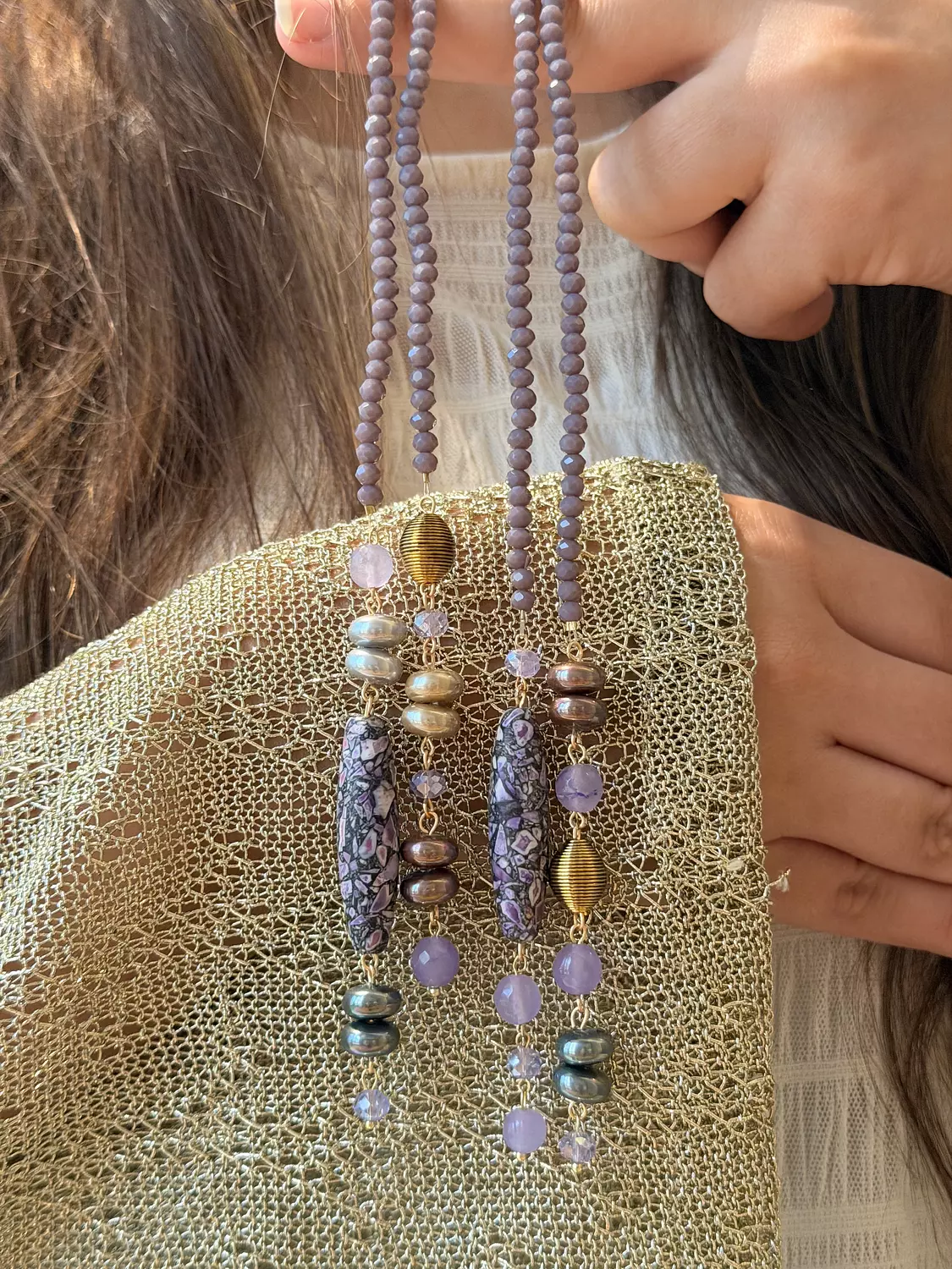 Purple Tie Necklace 2