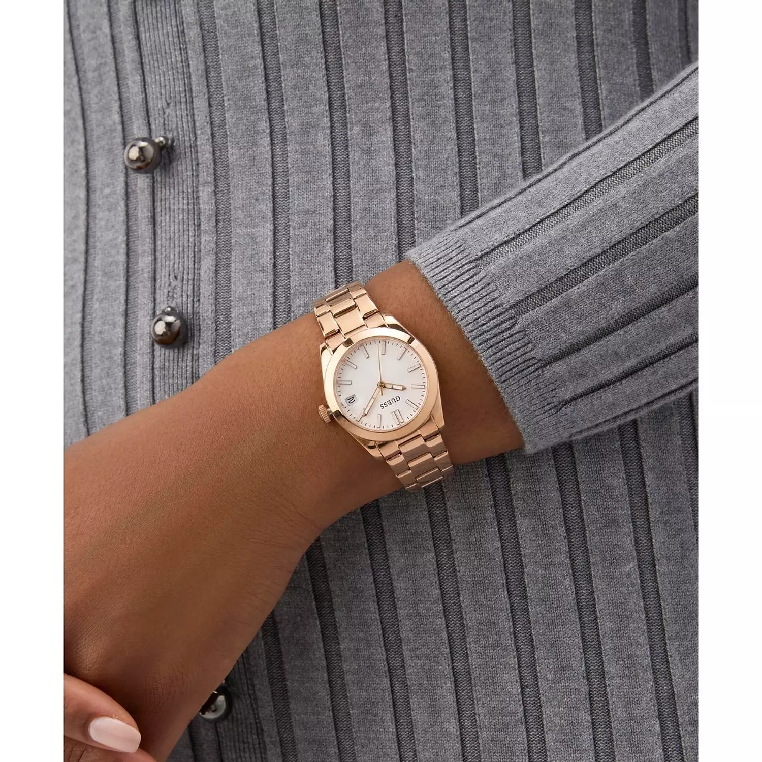 GUESS Ladies Rose Gold Tone Date Watch Rose Gold Tone Stainless Steel Bracelet GW0934L4 5