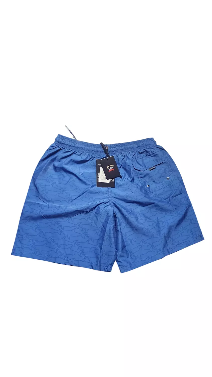 Paul and Shark Swim Shorts with All-Over Shark Print blue hover image
