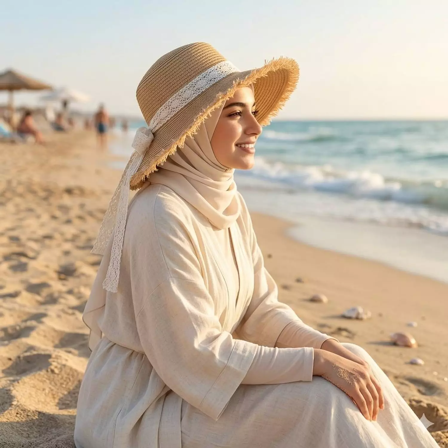 beach straw hat image