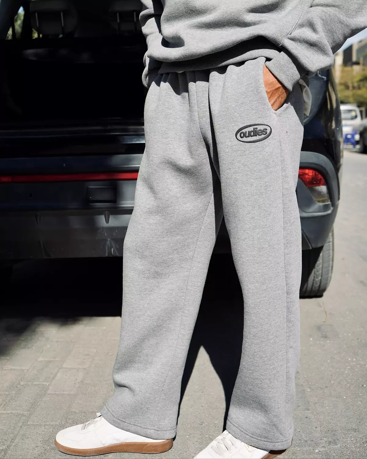  Sweatpants Oudies Puff Print (Heather Grey) image