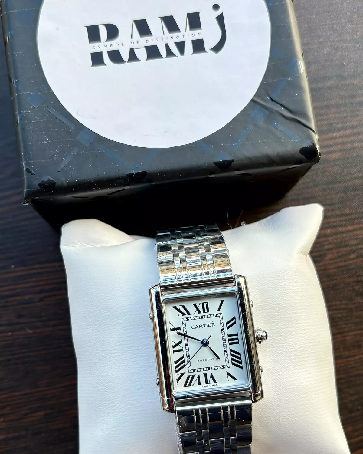 Cartier tank steel hover image