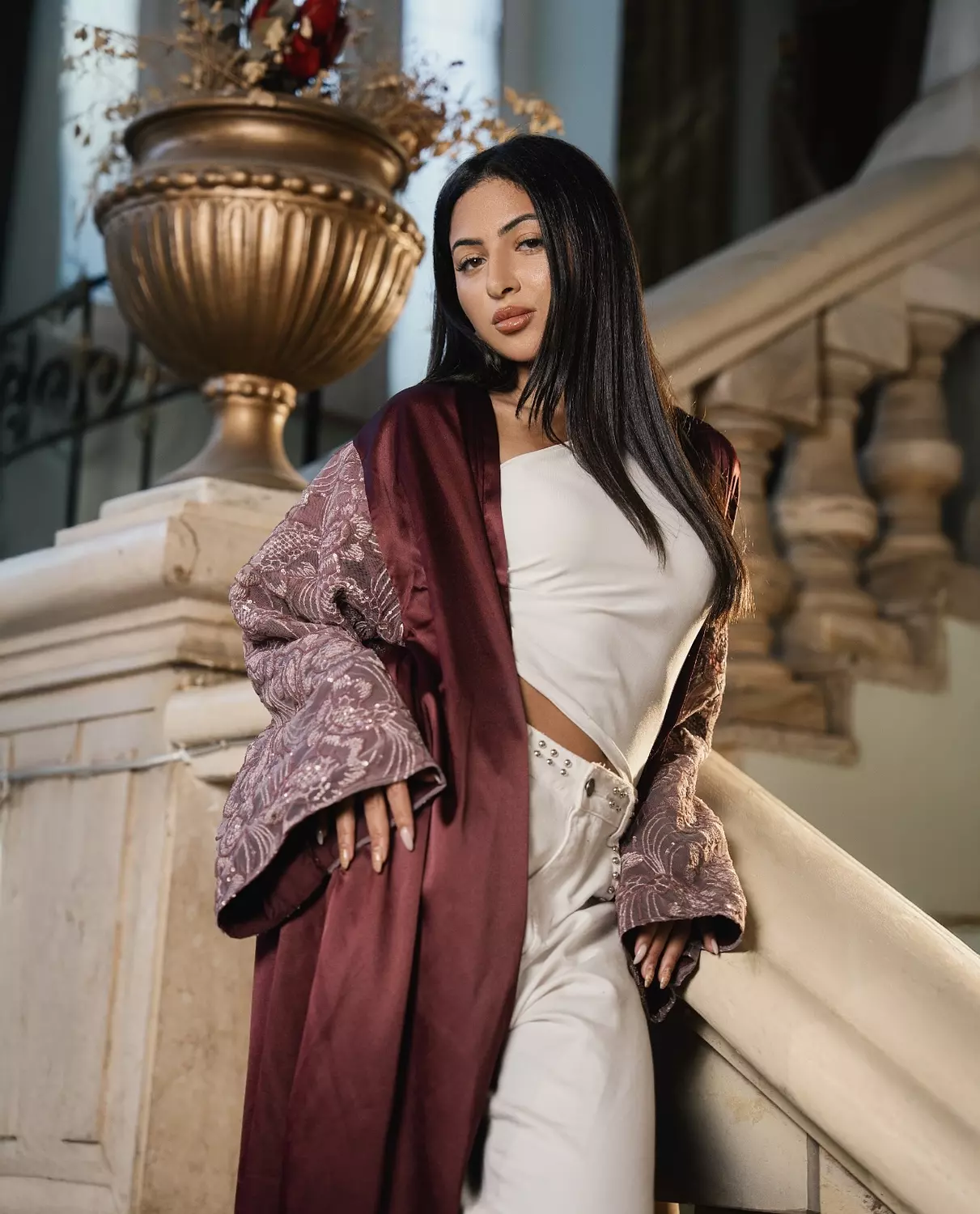 Cherry Champagne Kaftan  1