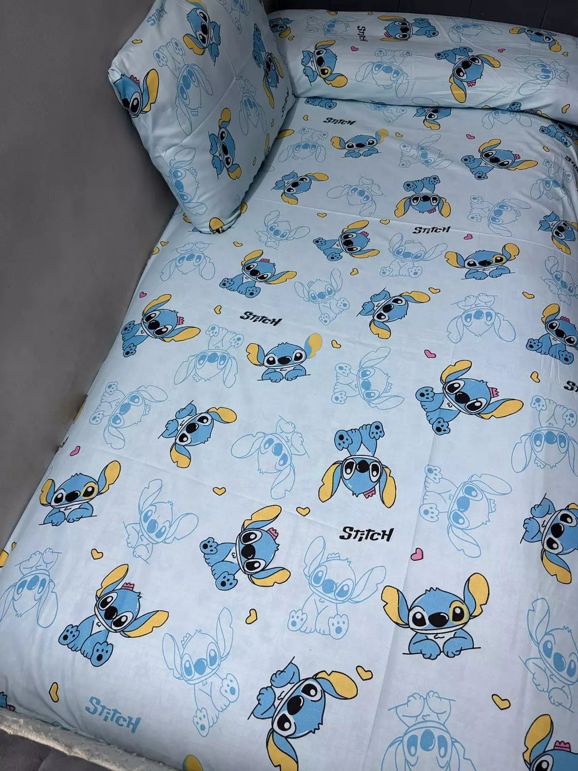 طقم ملاء اطفال قطن ستيتش لبني image