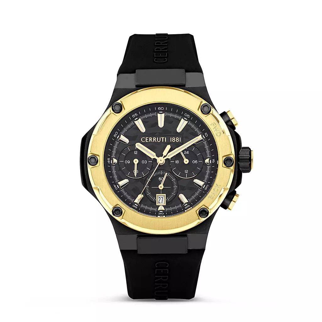 CERRUTI MEN WATCH LUCARDO BLACK QUARTZ WATCH
