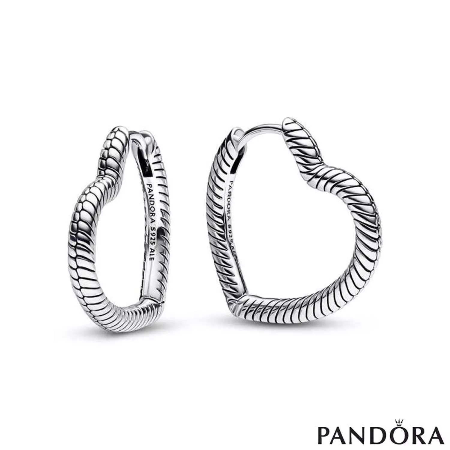 Pandora Moments Heart Charm Hoop Earrings image